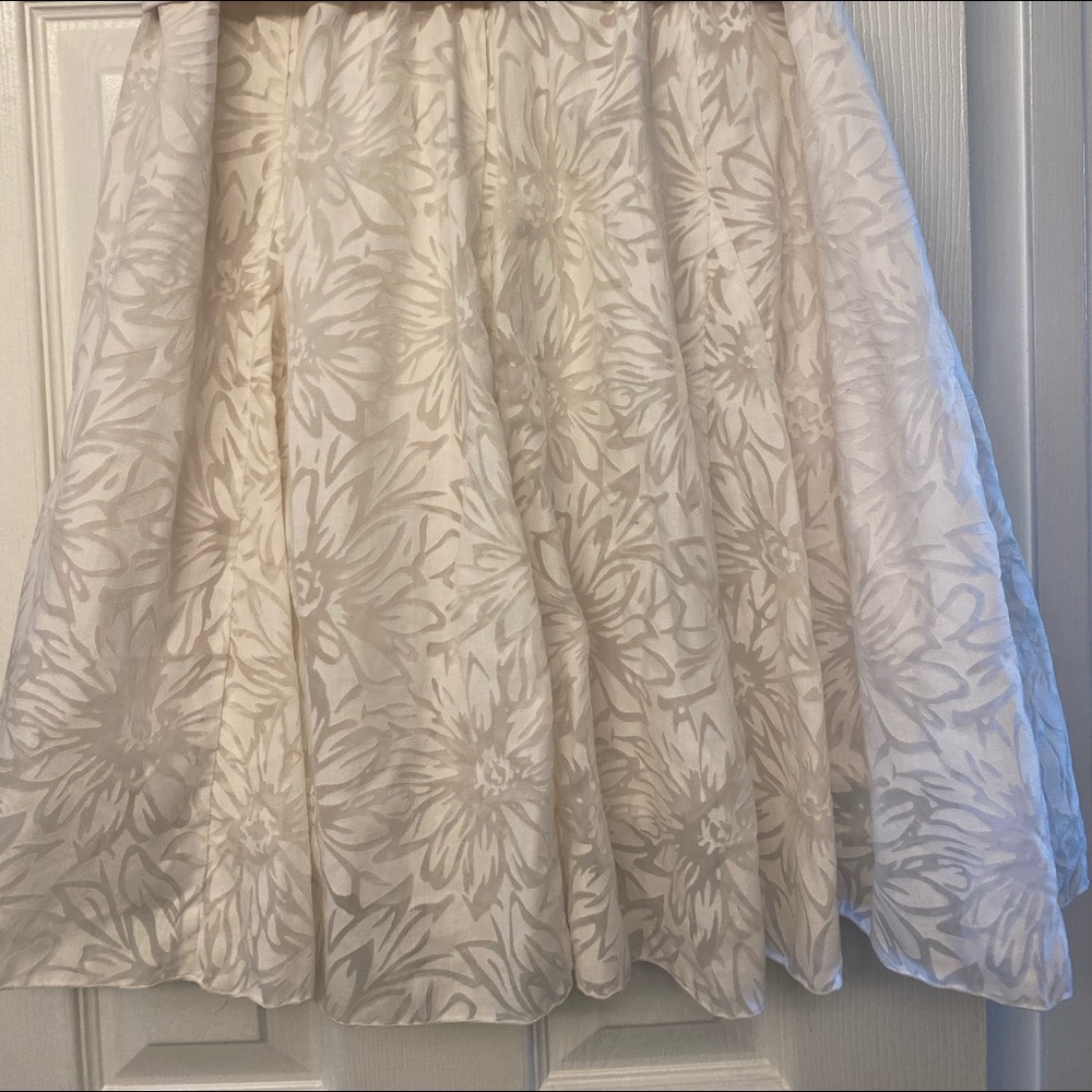 White flowing knee length skirt